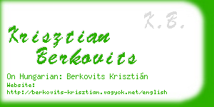 krisztian berkovits business card